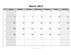 March 2017 Calendar | WikiDates.org