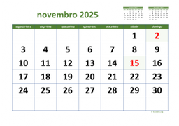 calendário 2025 03