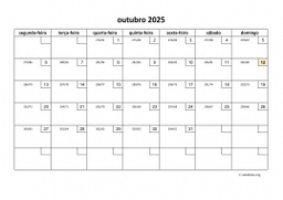 calendário 2025 01