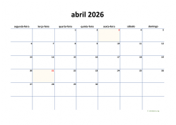 calendário 2026 04