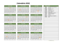 calendário anual 2032 02