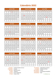 calendário anual 2032 06