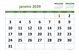 calendário mensal 2039 03