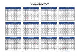 calendário anual 2047 03