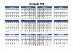 calendário anual 2050 03