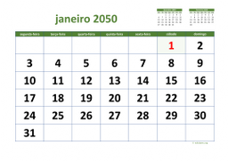 calendário mensal 2050 03