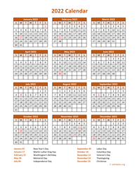 2022 calendar download