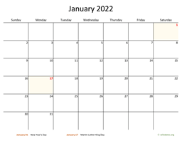 calendar 2022 monthly printable