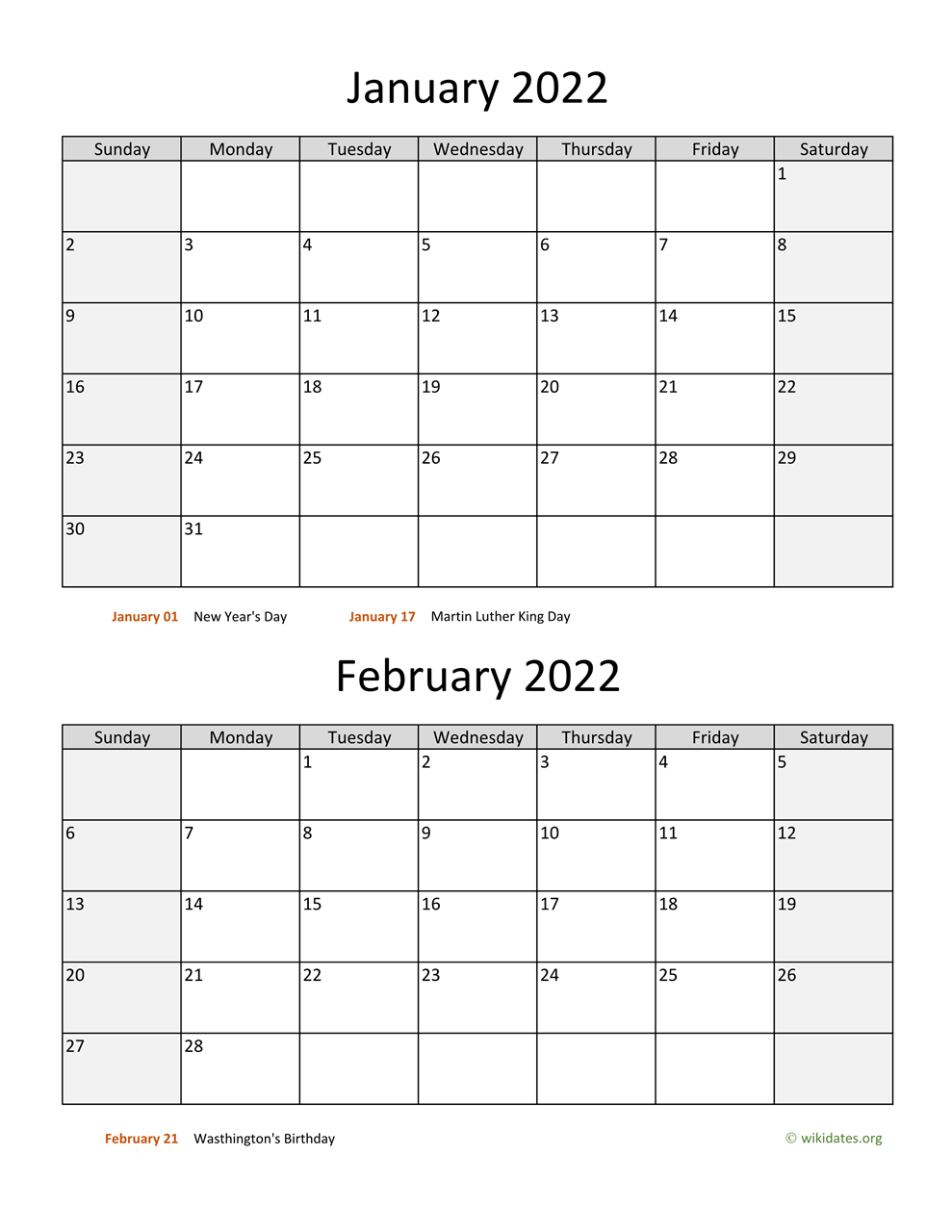 Printable Bi Monthly 2022 Calendar WikiDates