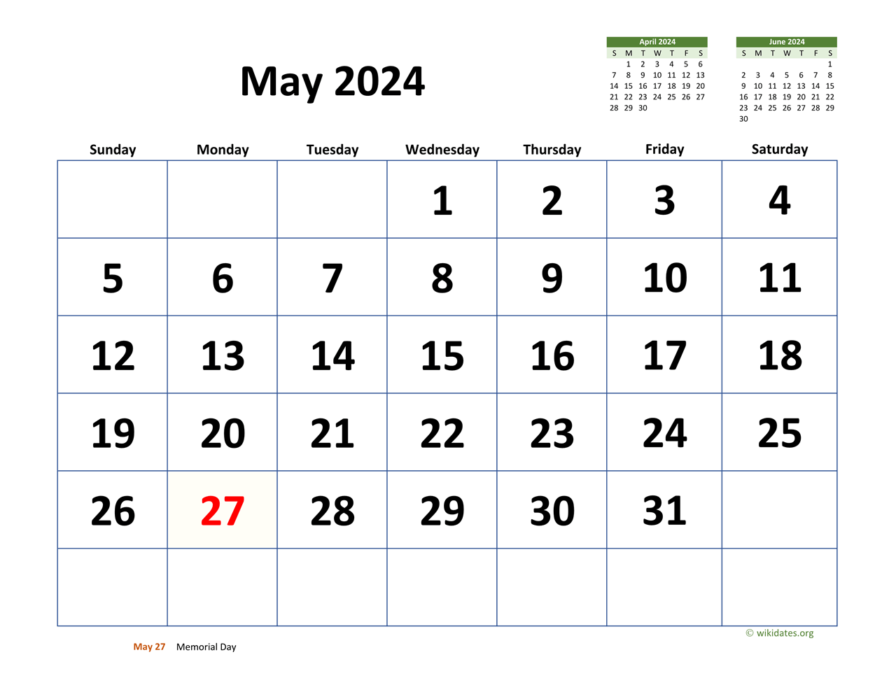 May Calendar 2024 Printable A Helpful Guide to Planning and Organizing