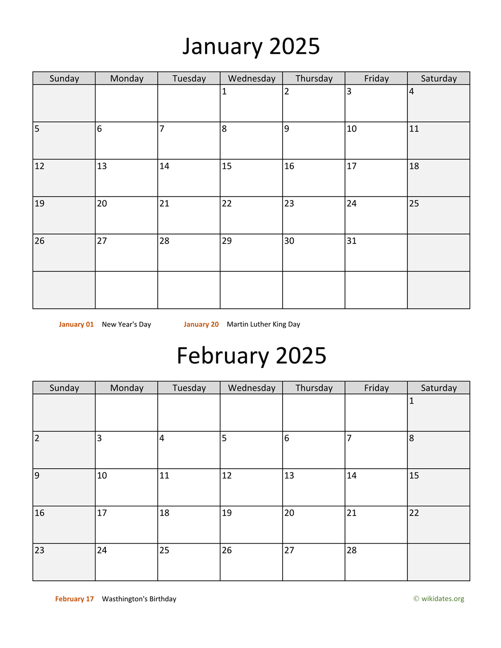 Printable Bi Monthly 2025 Calendar WikiDates