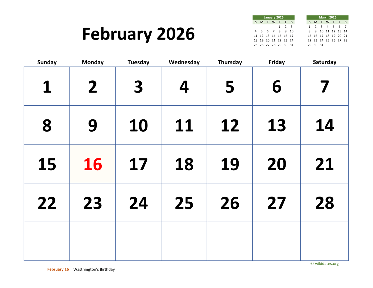 Business Days By Month 2026