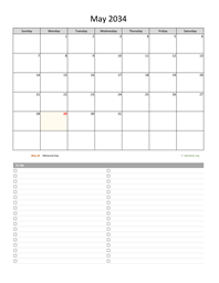 May 2034 Calendar with To-Do List