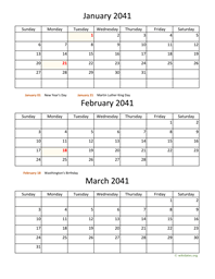 three months 2041 calendar vertical