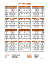Calendar 2060 Vertical