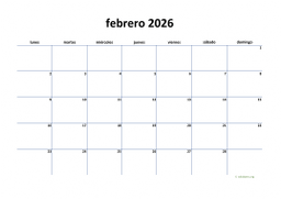 calendario febrero 2026 04