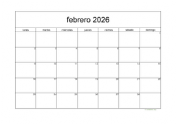 calendario febrero 2026 05