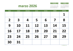 calendario marzo 2026 03