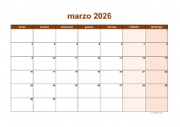 calendario marzo 2026 06