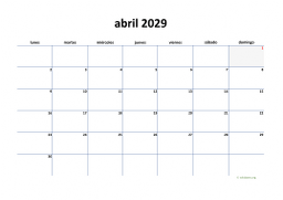 calendario abril 2029 04