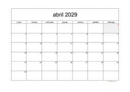 calendario abril 2029 05