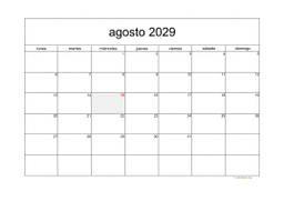 calendario agosto 2029 05