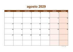 calendario agosto 2029 06