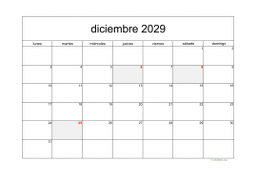 calendario diciembre 2029 05