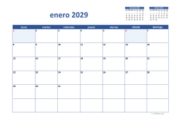 calendario enero 2029 02