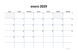 calendario enero 2029 04