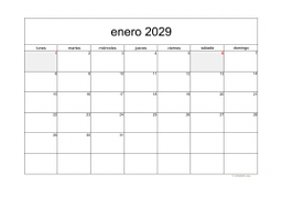 calendario enero 2029 05