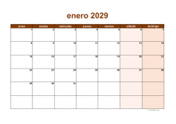 calendario enero 2029 06