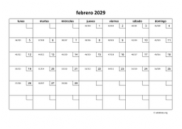 calendario febrero 2029 01