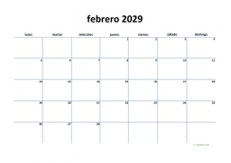 calendario febrero 2029 04