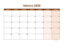 calendario febrero 2029 06