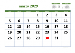 calendario marzo 2029 03