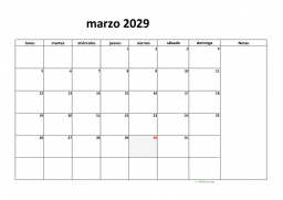 calendario marzo 2029 08