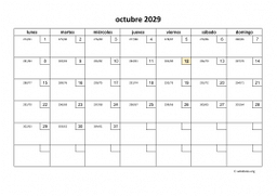 calendario octubre 2029 01