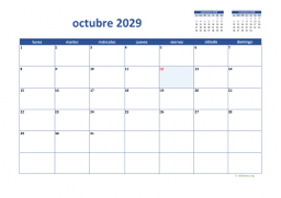 calendario octubre 2029 02