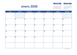 calendario enero 2030 02