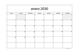 calendario enero 2030 05