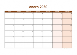 calendario enero 2030 06