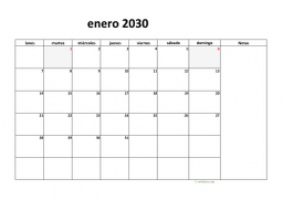 calendario enero 2030 08