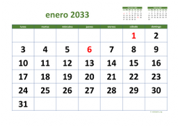 calendario mensual 2033 03