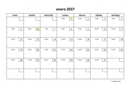 calendario mensual 2037 01