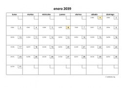 calendario mensual 2039 01