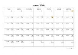 calendario mensual 2040 01