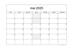 calendrier mai 2025 05