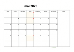 calendrier mai 2025 08