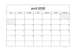 calendrier avril 2026 05